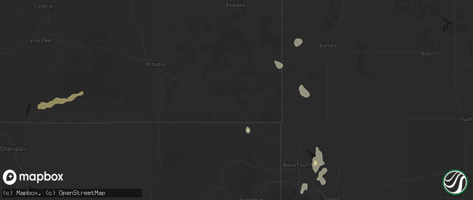 Hail map in Alzada, MT on May 30, 2026