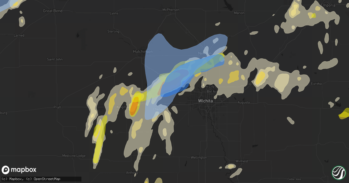 Hail map in Andale, KS on May 30, 2026