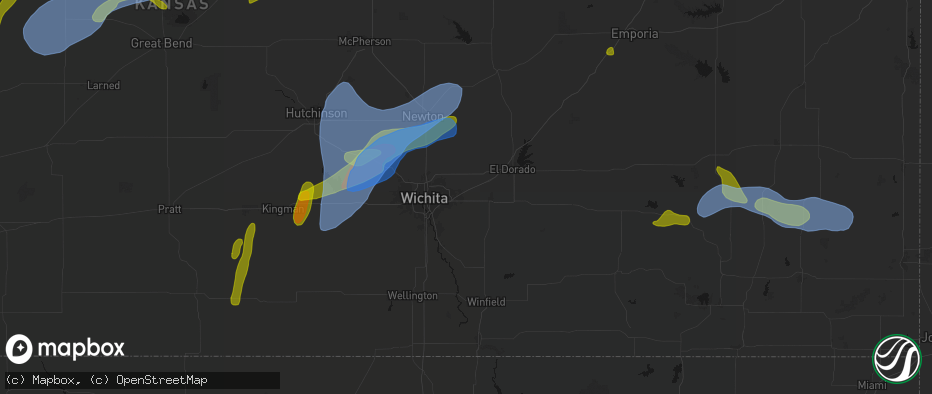 Hail map in Andover, KS on May 30, 2026