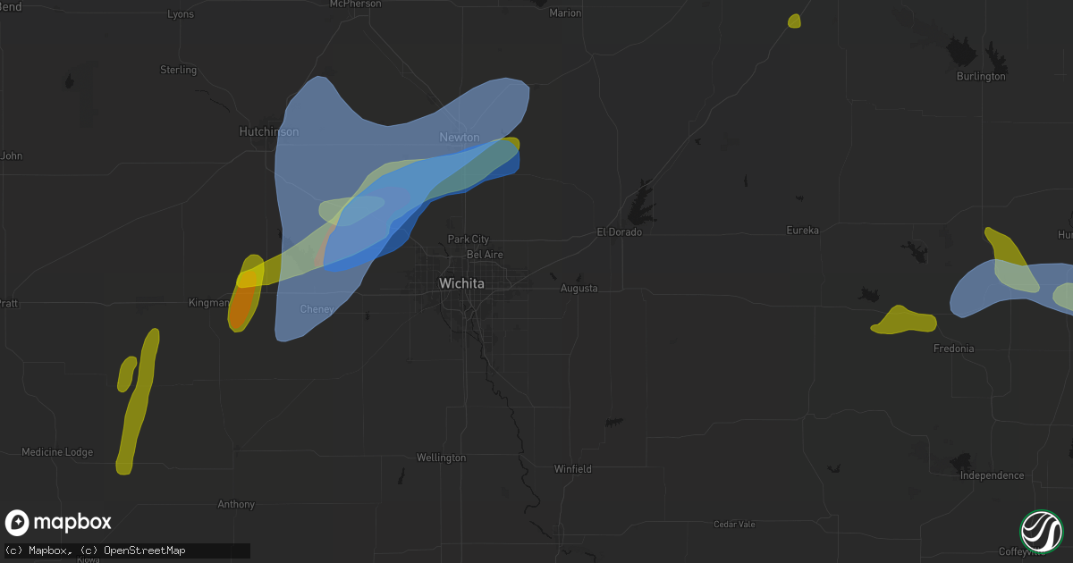 Hail map in Andover, KS on May 30, 2026