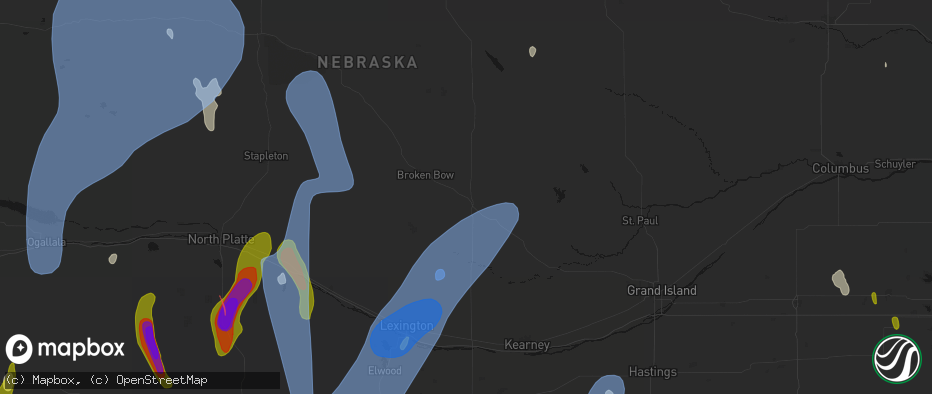 Hail map in Ansley, NE on May 30, 2026