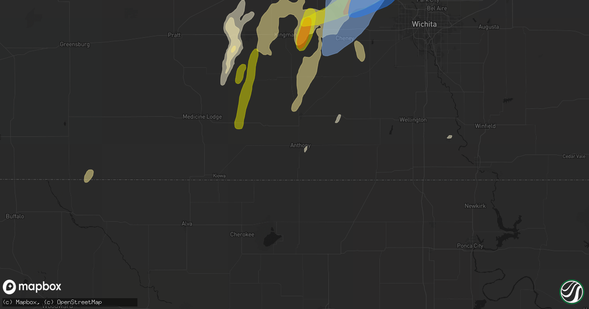 Hail map in Anthony, KS on May 30, 2026