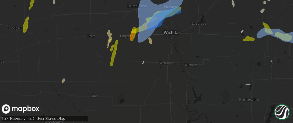 Hail map in Argonia, KS on May 30, 2026