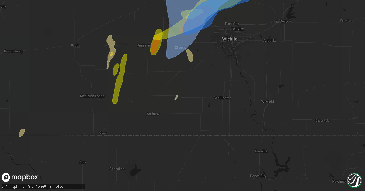 Hail map in Argonia, KS on May 30, 2026