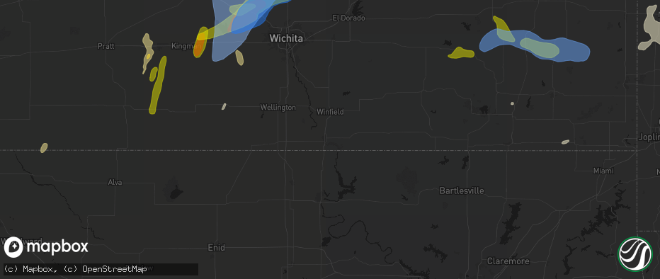 Hail map in Arkansas City, KS on May 30, 2026