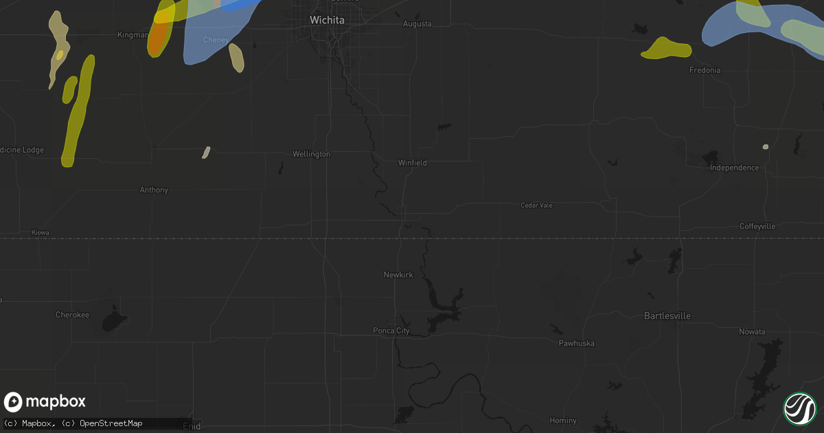 Hail map in Arkansas City, KS on May 30, 2026