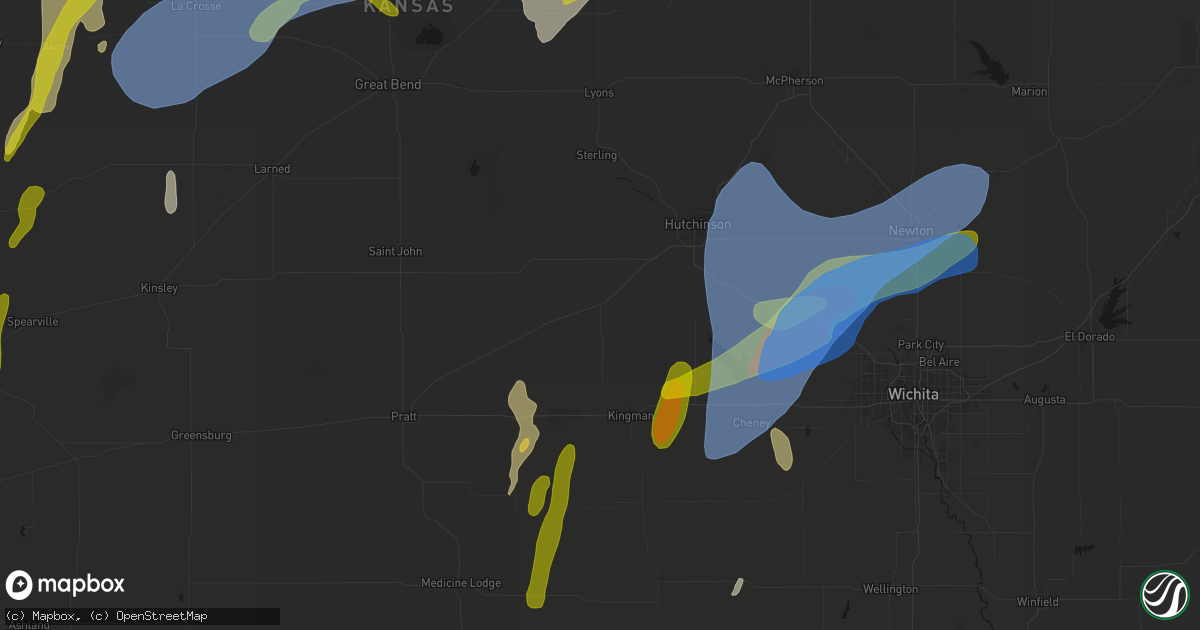 Hail map in Arlington, KS on May 30, 2026