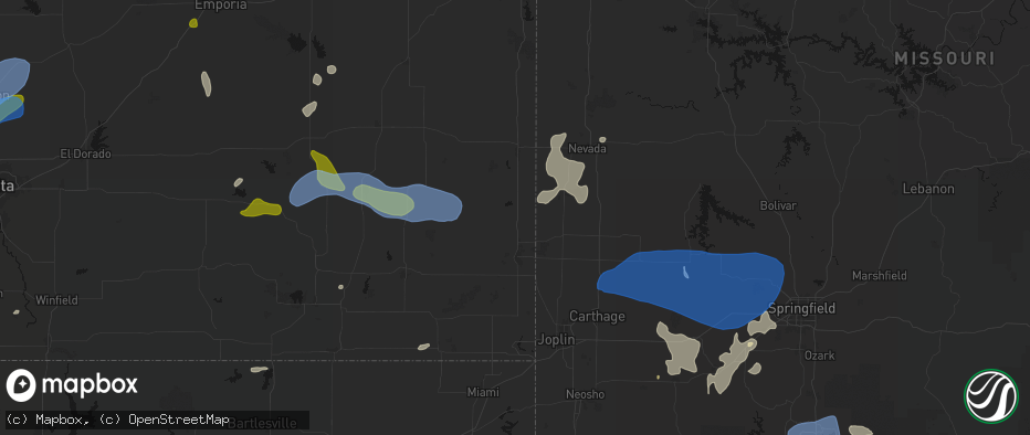 Hail map in Arma, KS on May 30, 2026