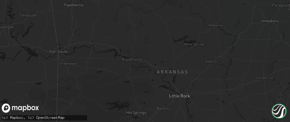 Hail map in Atkins, AR on May 30, 2026