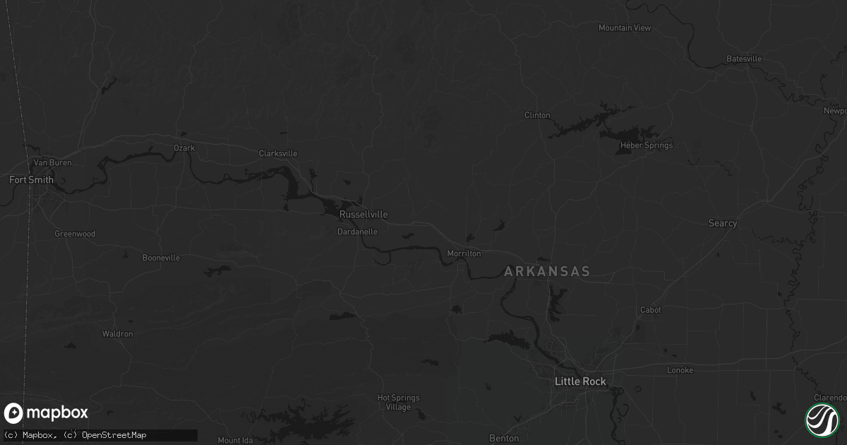 Hail map in Atkins, AR on May 30, 2026