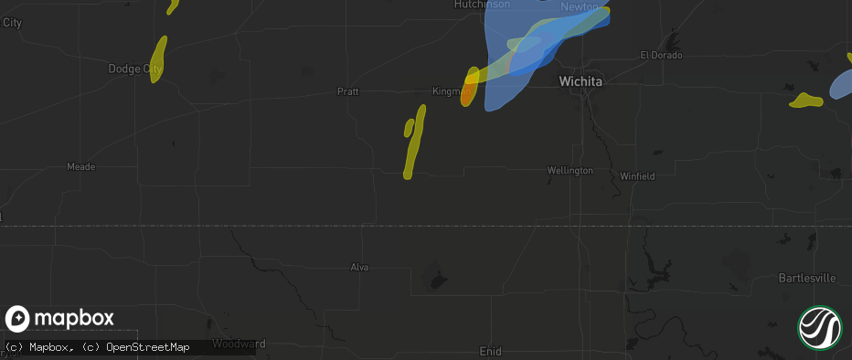 Hail map in Attica, KS on May 30, 2026