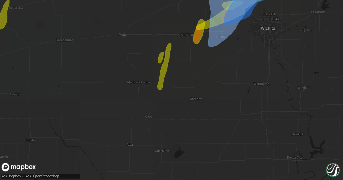 Hail map in Attica, KS on May 30, 2026