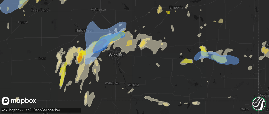 Hail map in Augusta, KS on May 30, 2026