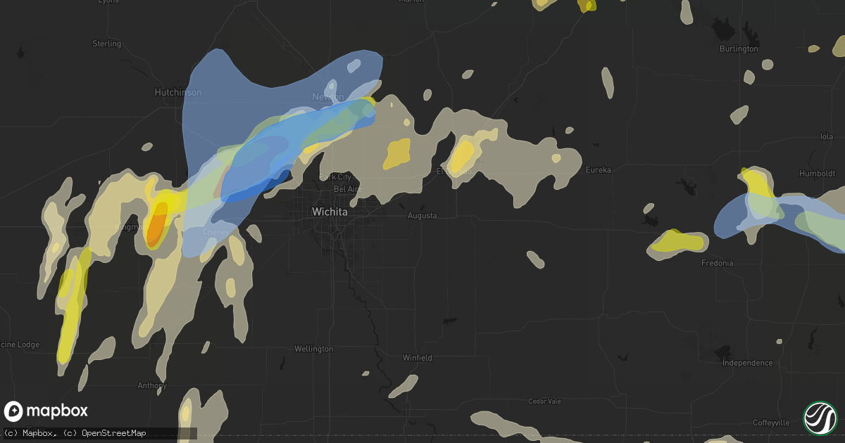 Hail map in Augusta, KS on May 30, 2026