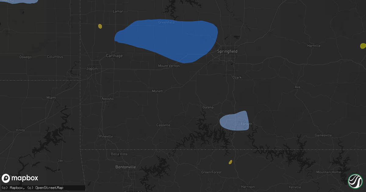 Hail map in Aurora, MO on May 30, 2026