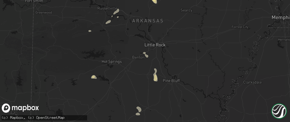 Hail map in Bauxite, AR on May 30, 2026