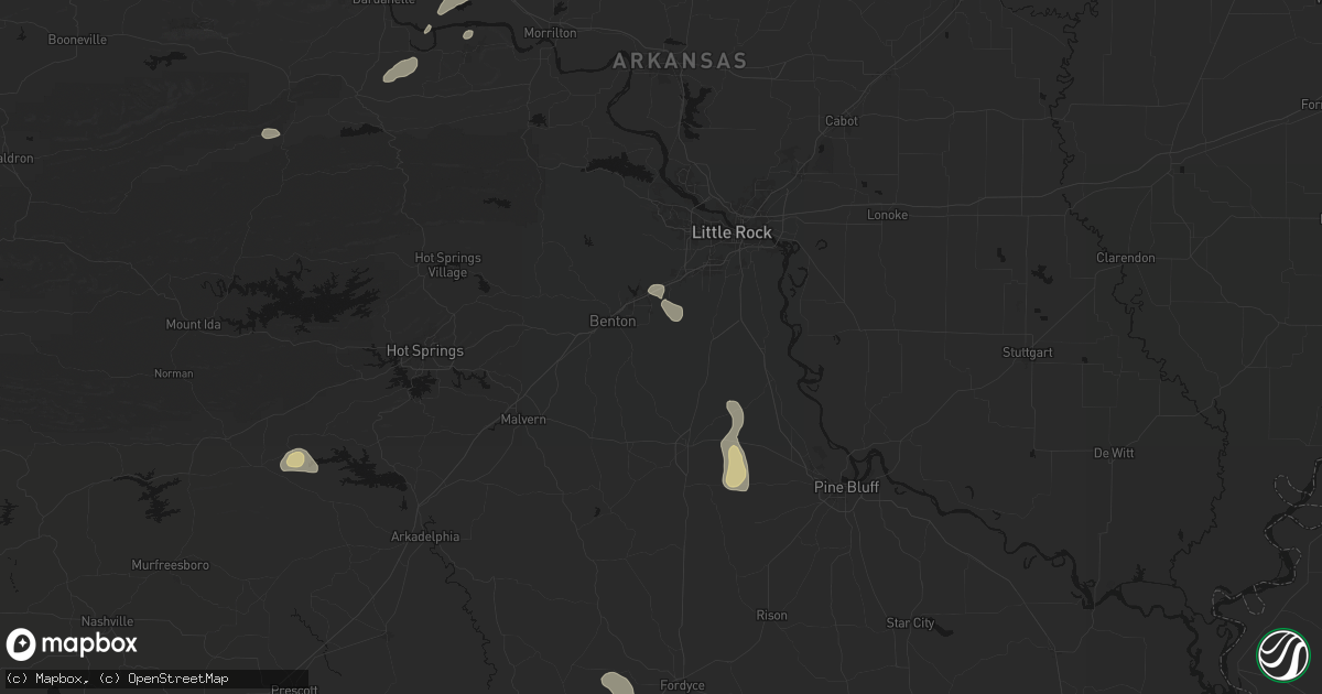 Hail map in Bauxite, AR on May 30, 2026