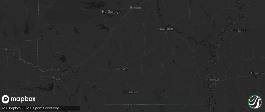 Hail map in Bearden, AR on May 30, 2026