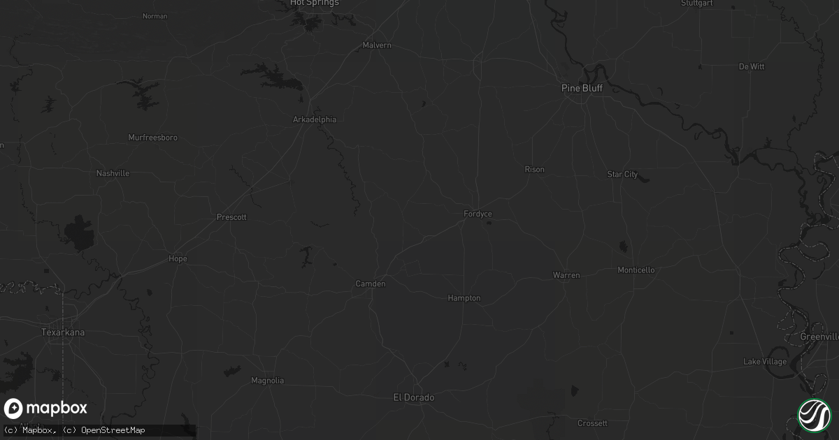 Hail map in Bearden, AR on May 30, 2026