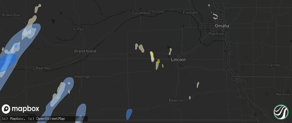 Hail map in Beaver Crossing, NE on May 30, 2026