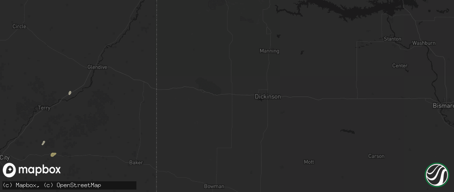 Hail map in Belfield, ND on May 30, 2026