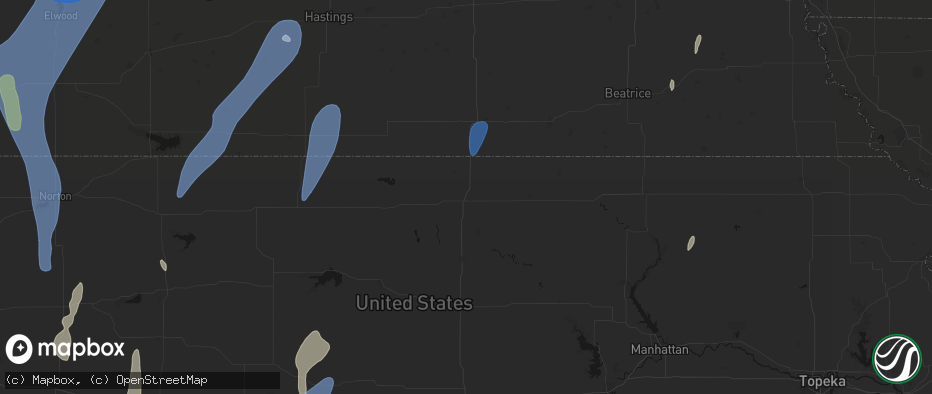 Hail map in Belleville, KS on May 30, 2026