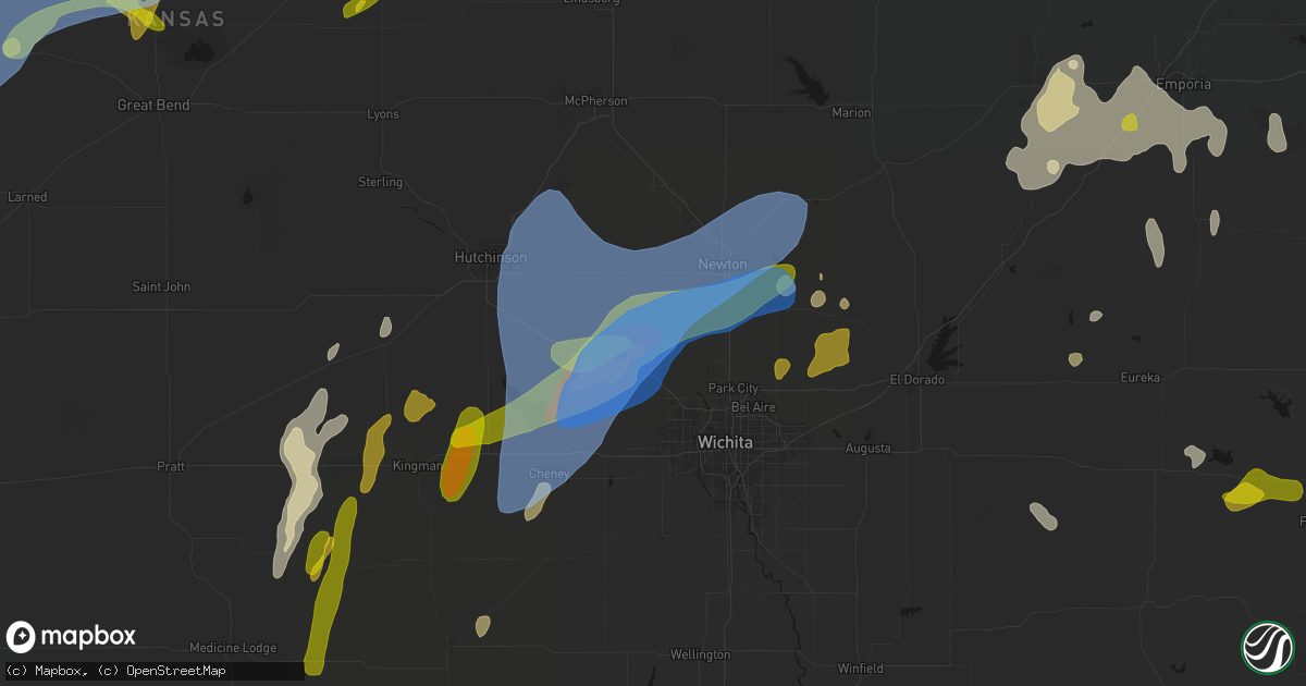 Hail map in Bentley, KS on May 30, 2026