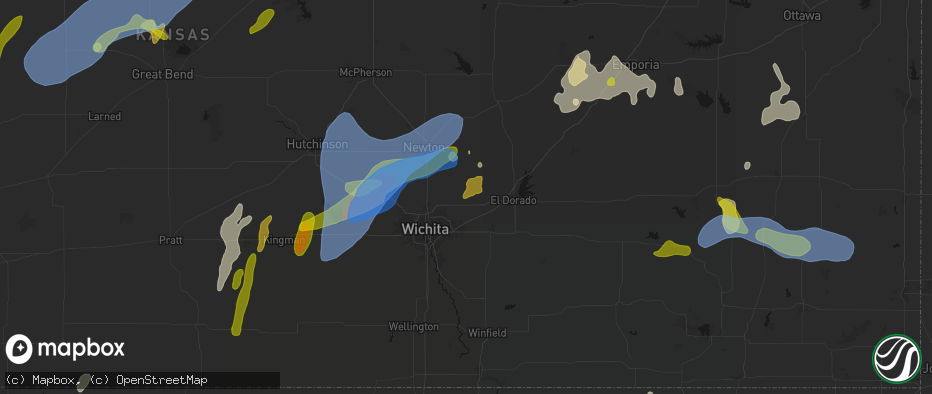 Hail map in Benton, KS on May 30, 2026