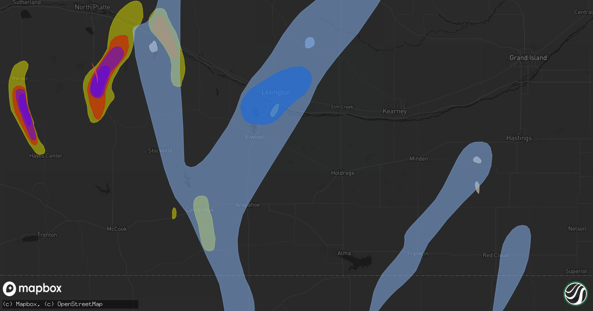 Hail map in Bertrand, NE on May 30, 2026