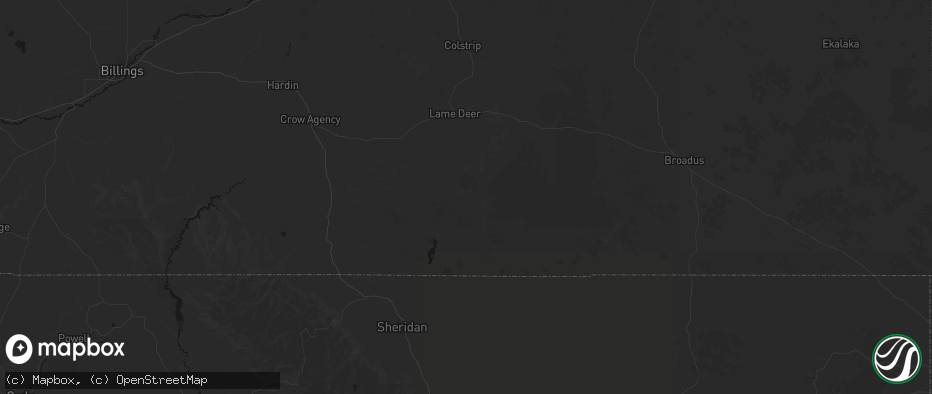Hail map in Birney, MT on May 30, 2026