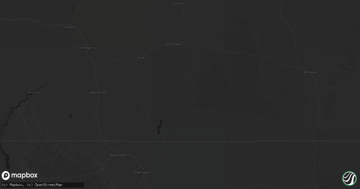 Hail map in Birney, MT on May 30, 2026
