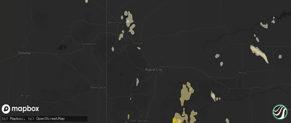 Hail map in Black Hawk, SD on May 30, 2026