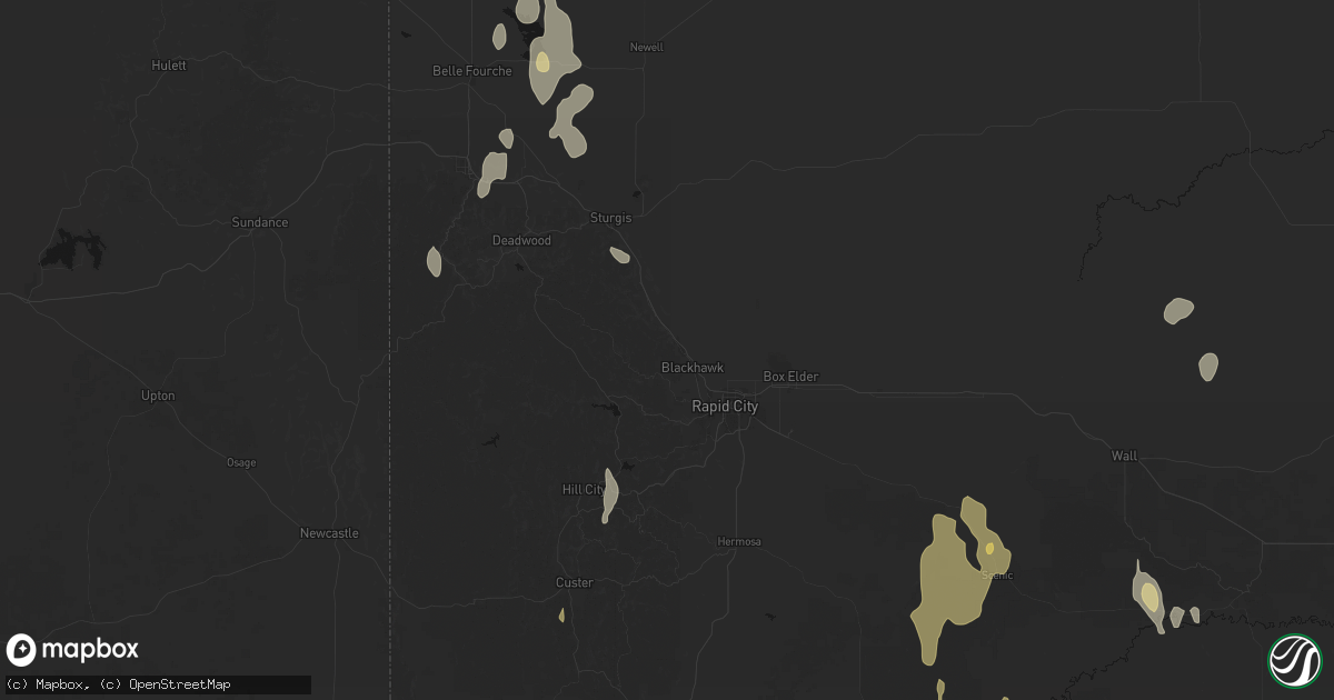 Hail map in Black Hawk, SD on May 30, 2026