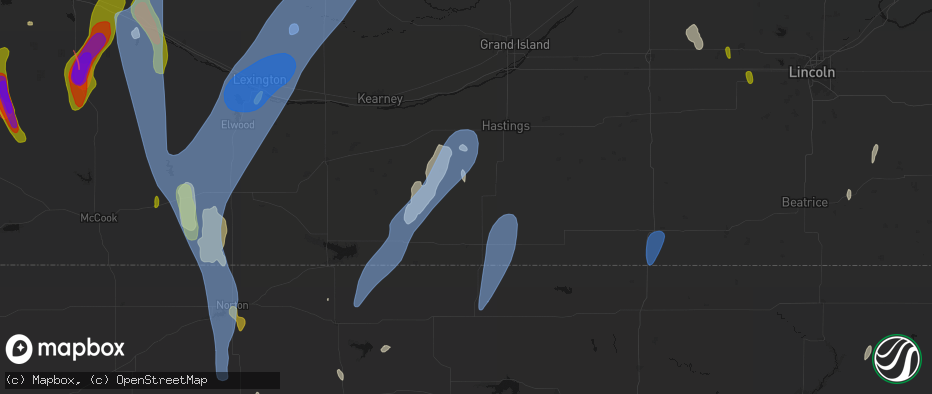 Hail map in Bladen, NE on May 30, 2026