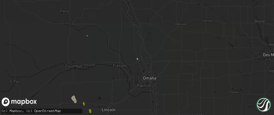 Hail map in Blair, NE on May 30, 2026