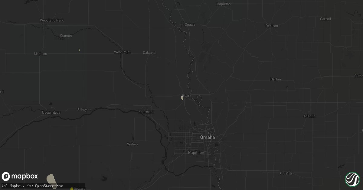 Hail map in Blair, NE on May 30, 2026