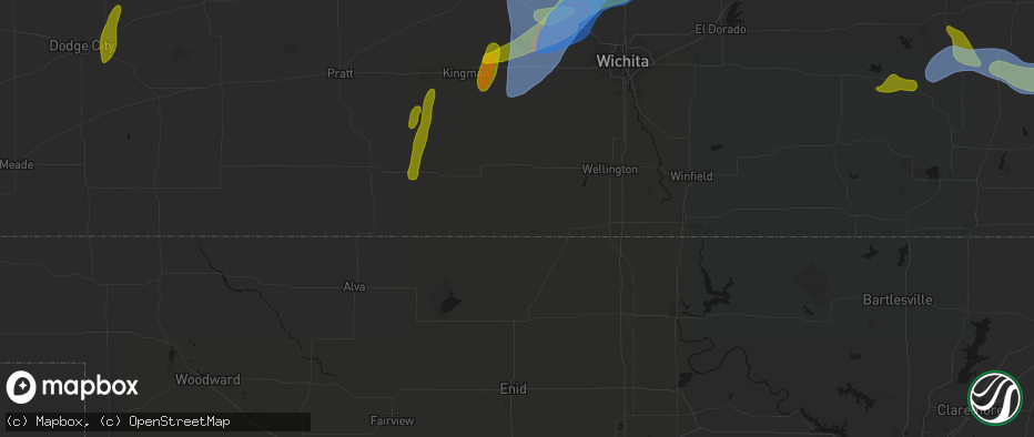 Hail map in Bluff City, KS on May 30, 2026