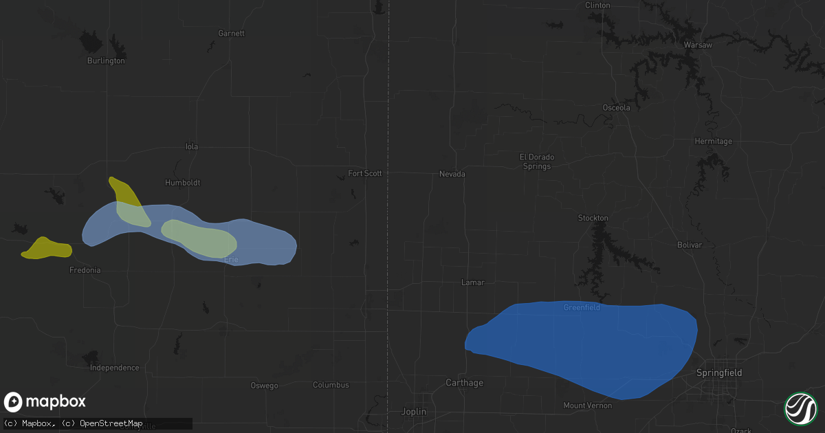 Hail map in Bronaugh, MO on May 30, 2026