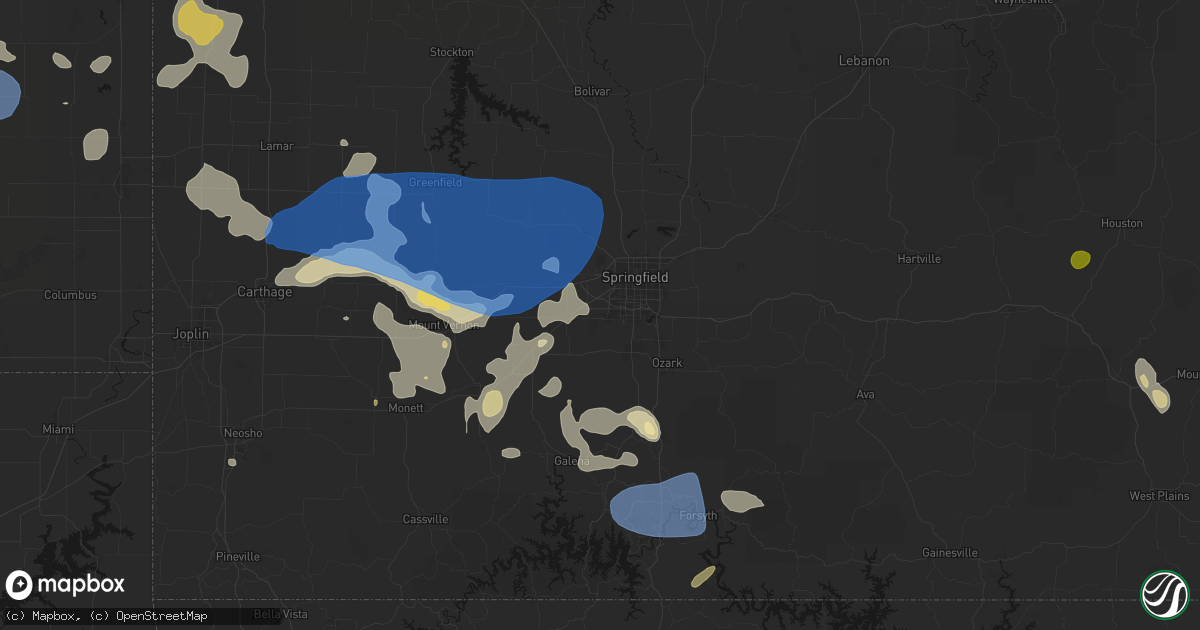 Hail map in Brookline, MO on May 30, 2026