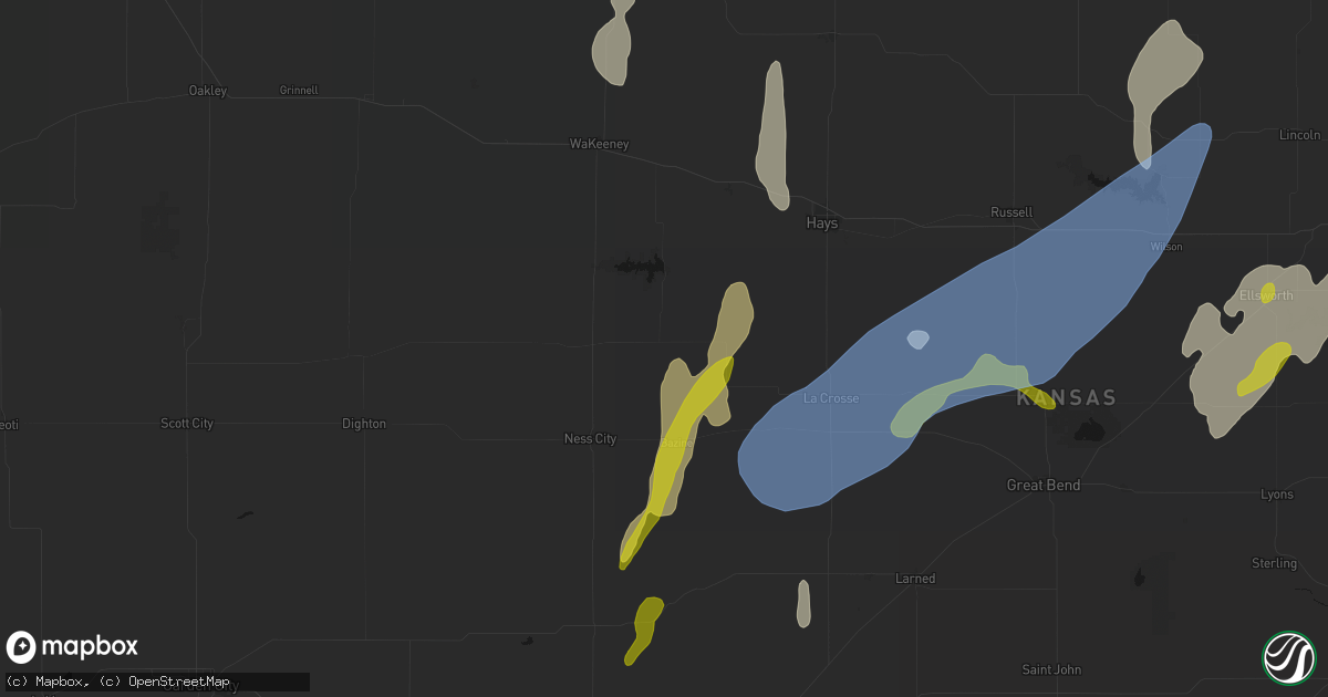Hail map in Brownell, KS on May 30, 2026