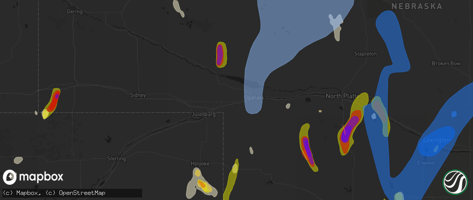Hail map in Brule, NE on May 30, 2026