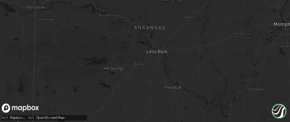 Hail map in Bryant, AR on May 30, 2026