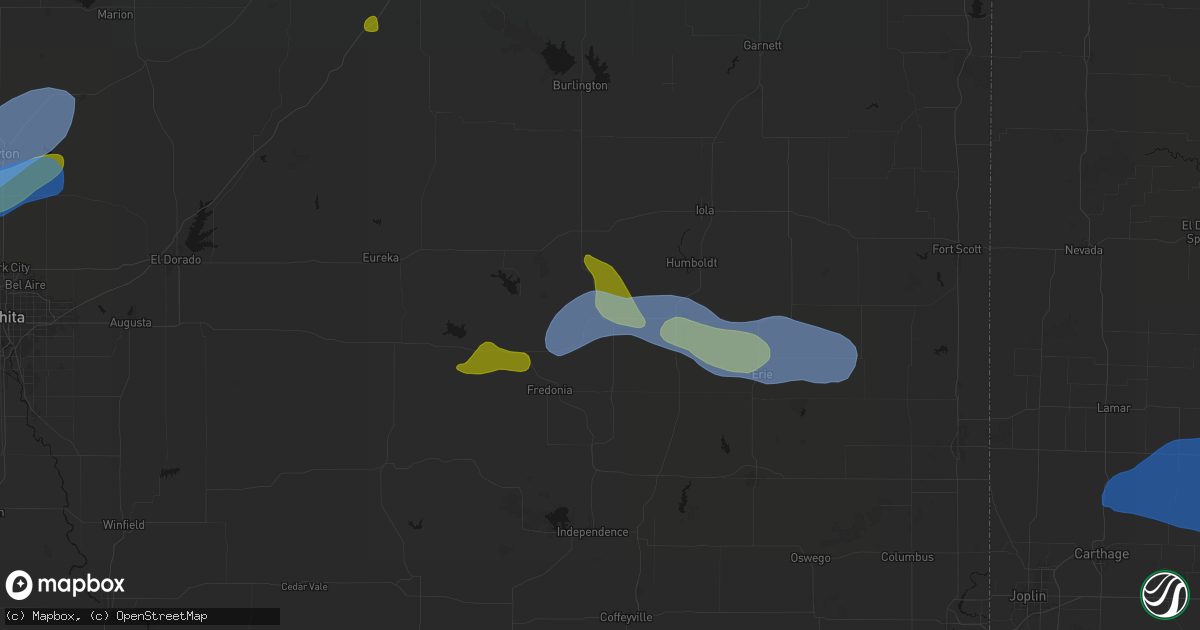 Hail map in Buffalo, KS on May 30, 2026
