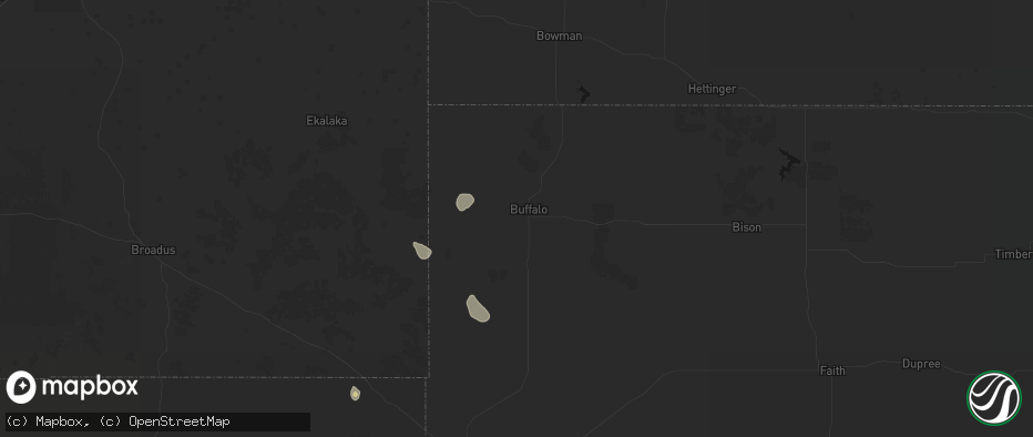 Hail map in Buffalo, SD on May 30, 2026