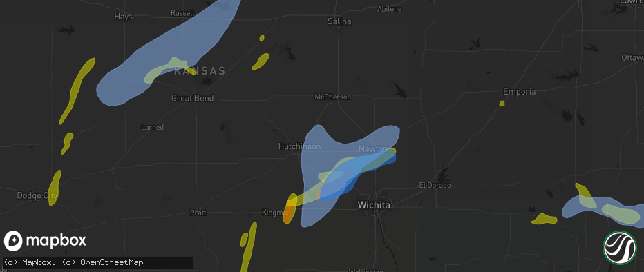 Hail map in Buhler, KS on May 30, 2026