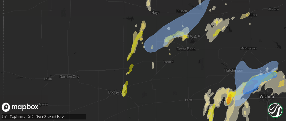 Hail map in Burdett, KS on May 30, 2026