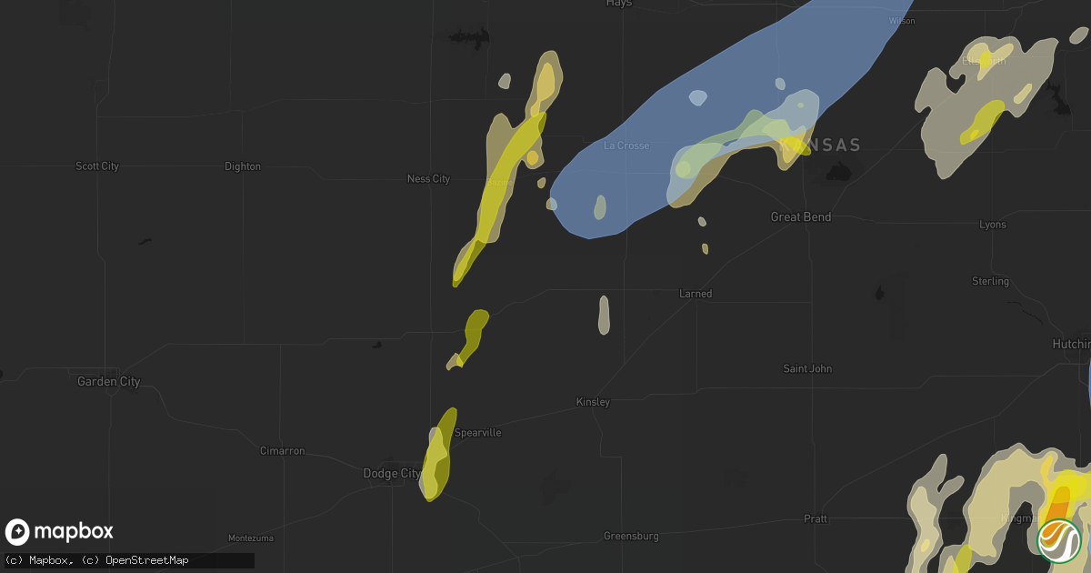 Hail map in Burdett, KS on May 30, 2026