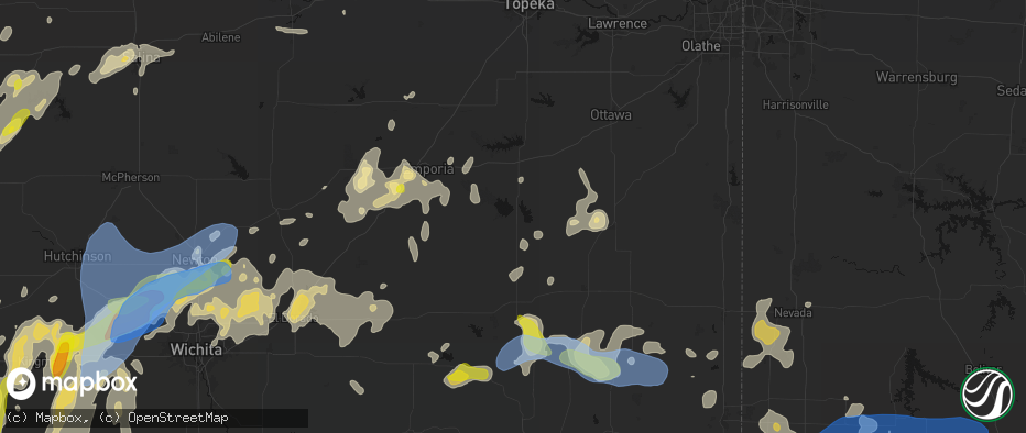 Hail map in Burlington, KS on May 30, 2026