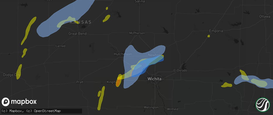 Hail map in Burrton, KS on May 30, 2026