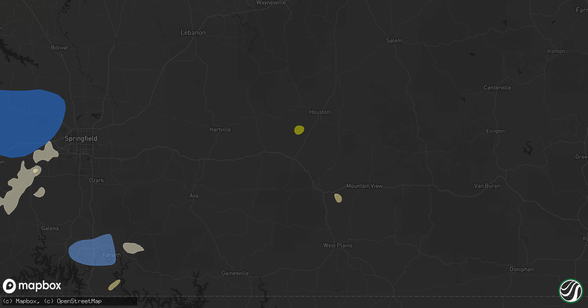 Hail map in Cabool, MO on May 30, 2026